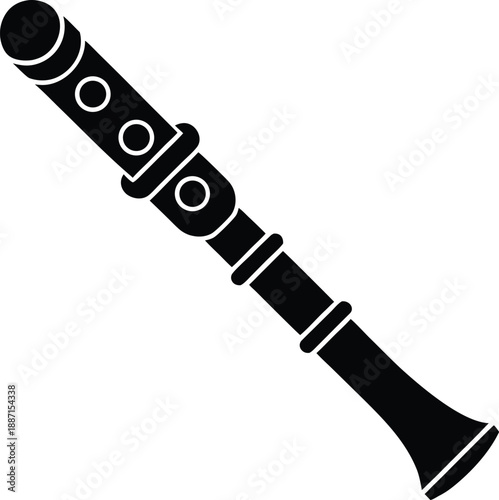 Recorder silhouette vector art illustration and minimal black and white design