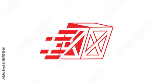 Express Shipping Delivery Logo Representing Speed Fast Transportation and Logistics Concept