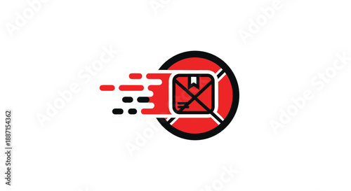 Express Shipping Icon Depicting Fast Delivery and Package Transportation Concept
