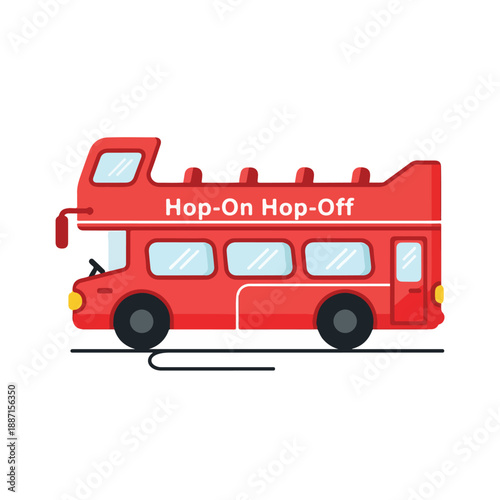 Red Double Decker Bus For Tour City Travel Transportation