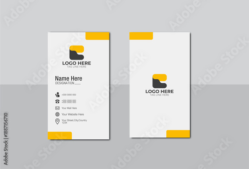 Modern minimal professional horizontal corporate business card design template.