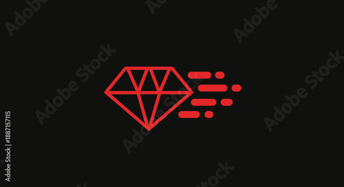 Fast Diamond Emblem With Minimalist Design, Concept of Speed and Brilliance