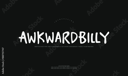 Quirky Awkward Billy Handwritten Font, a Playful and Uneven Typeface with a Unique, Friendly Character, Perfect for Casual Branding and Creative Projects.