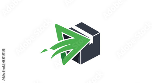 Fast Shipping Delivery Box Arrow Symbol For Logistics Express Courier Services