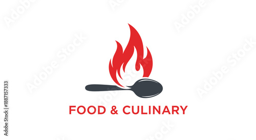 Fiery Spoon Culinary Logo Food and Cooking Concept For Restaurants and Businesses