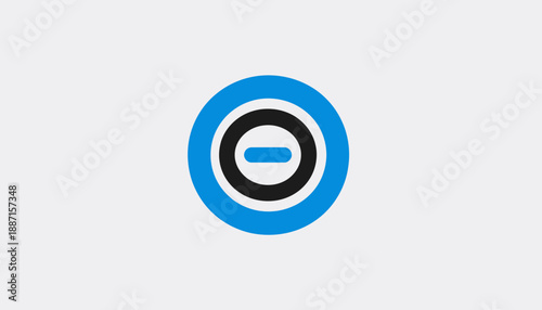 Geometric Abstraction Featuring Concentric Circles and Subtraction Symbol Vector Design