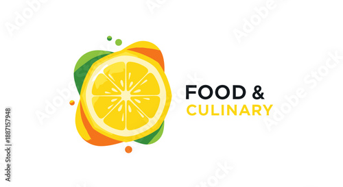 Fresh Lemon And Artistic Food Culinary Logo Design For Modern Restaurants
