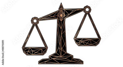 Geometric Balance Illustration Depicting Justice And Equanimity On A White Background