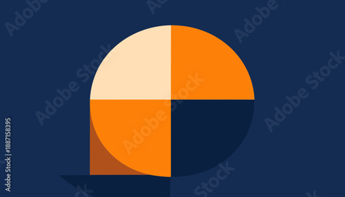 Geometric Composition Of Circle Segments In Contrasting Tones Concept