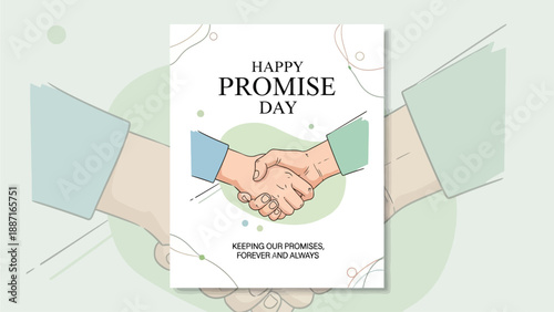 Symbolic handshake vector illustration representing agreement, trust, and lasting commitment between individuals, ideal for themes of partnership and mutual understanding