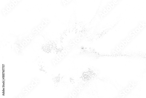 Tableau sur toile White powder and dust on transparent background - Flatlay closeup shot and copy