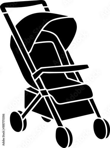 Baby Stroller Pram Carriage Silhouette Icon