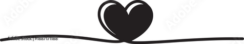 Black Heart Ribbon symbol love