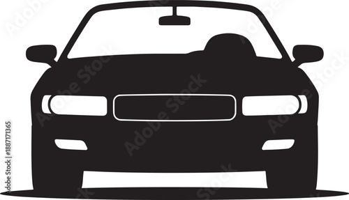 Black silhouette of a car vehicle transportation