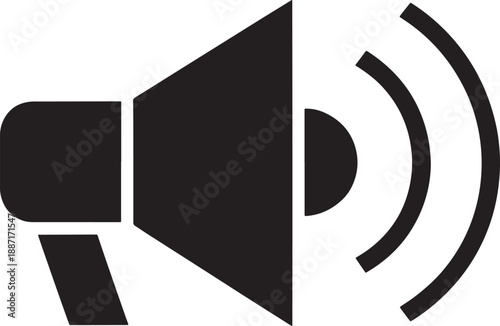 Black speaker with sound waves on white speaker sound waves audio black and white isolated