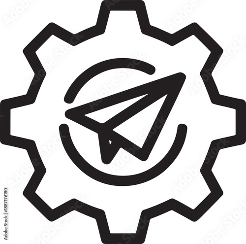 Gear with paper airplane settings configuration mechanics desi