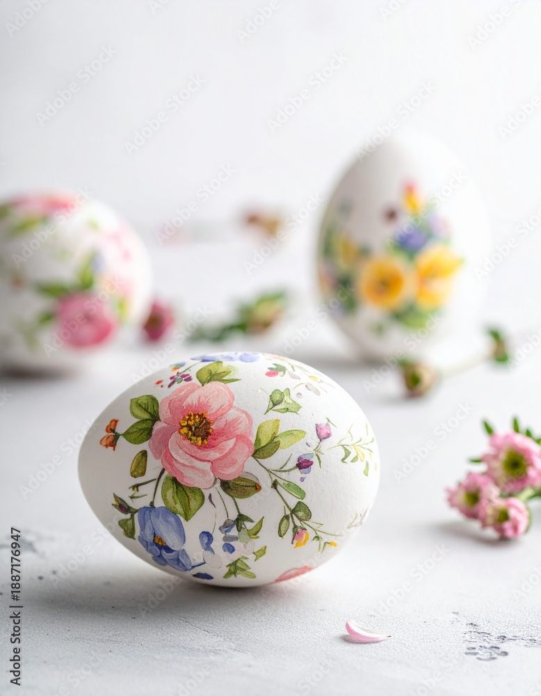 Fototapeta premium Ostereier mit floralen Mustern