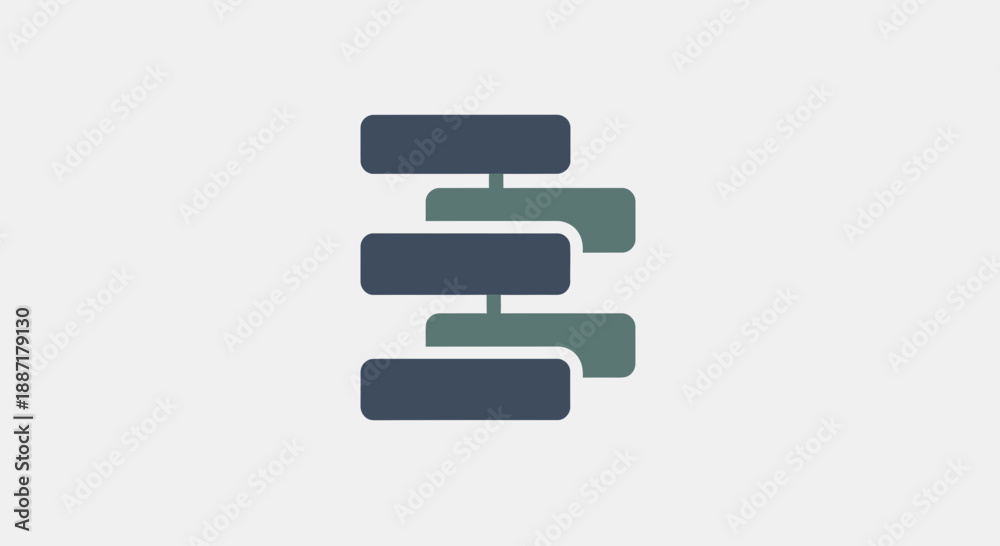 Fototapeta premium Abstract Stacked Blocks Data Flow Chart Icon
