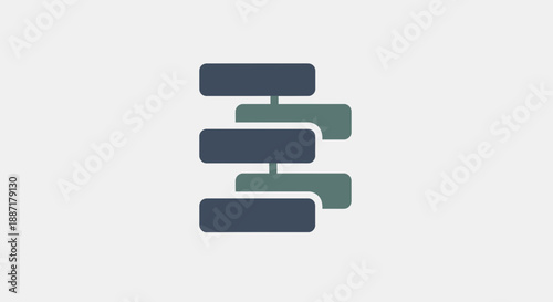 Abstract Stacked Blocks Data Flow Chart Icon