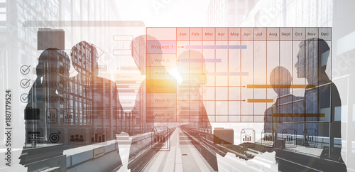 Fotografie Project tracking system with Gantt chart and workflow elements for business sche