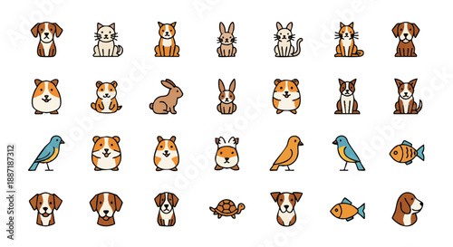 A vibrant and diverse collection of wild animal icons featuring safari and zoo creatures from around the globe, ideal for nature-themed projects, educational content, and engaging designs