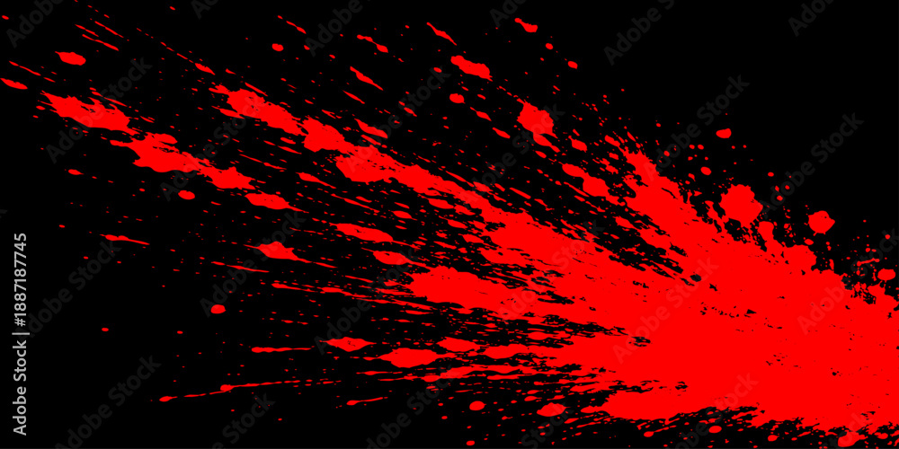 Foto Dynamic red and black ink splashes create a hot fire texture with exploding oran