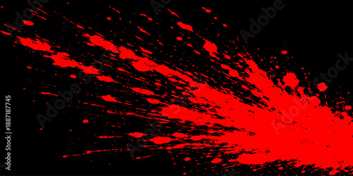Dynamic red and black ink splashes create a hot fire texture with exploding orange lava patterns and dark blood splattered motion in a vector art illustration