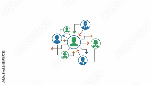 Network Diagram with Central User Icon.