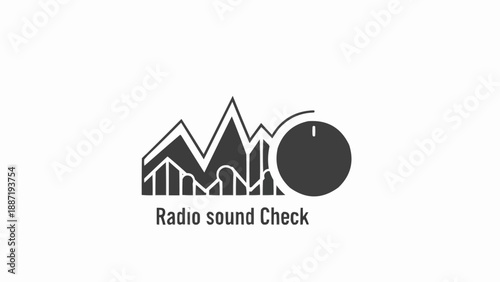Radio Sound Check Icon with Audio Waves and Volume Knob.