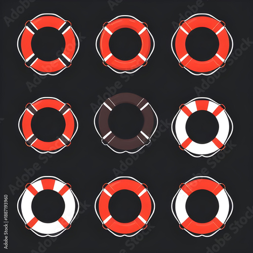 lifebuoy, lifering, lifesaver, rescue, safety, emergency, help, flotation, buoy, ring, ocean, sea, water, marine, nautical, beach, swimming, lifeguard, survival, protection, icon, vector, illustration
