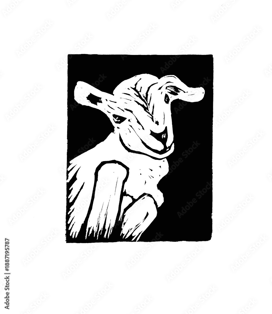 Fototapeta premium Blockprint lamb