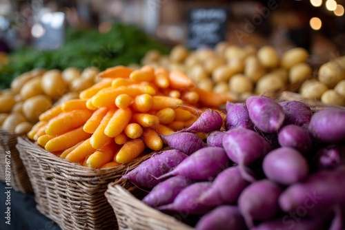 Colorful display of fresh produce at a market