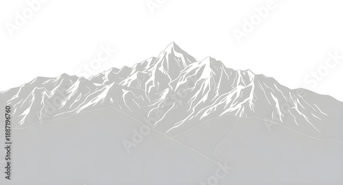 mountains, mountain, peaks, hills, landscape, nature, scenery, outdoor, travel, adventure, hiking, trekking, alpine, summit, ridge, valley, wilderness, panorama, outline, lineart, line, stroke, icon, 