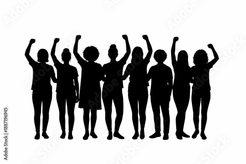 Protest Action, Collective Voices, Urban Setting, Illustration, Social Awareness, Empowerment Perspective