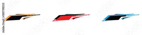 Dynamic racing stripe decal icon for vehicle modification and customization. Car body sticker symbol. vector illustration.