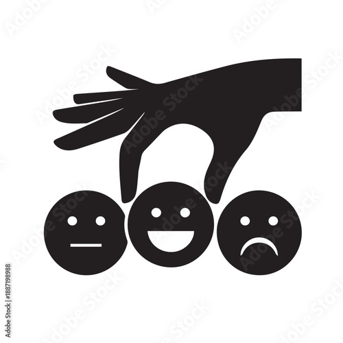 Vector emoticon set with hand