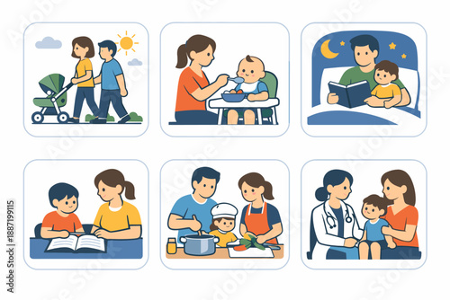 Family activities: parenting, education, and care