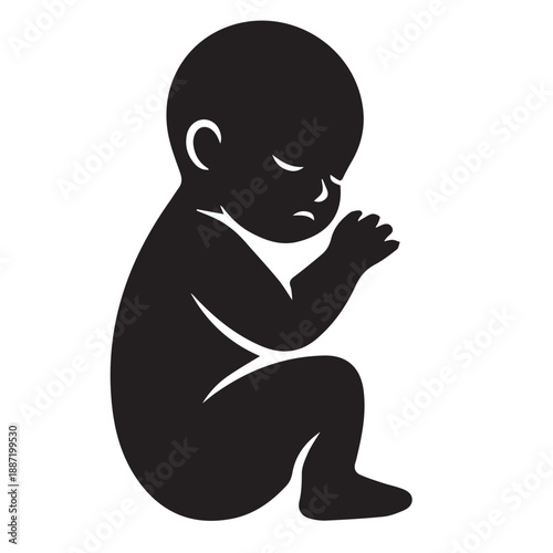 Crying baby silhouette vector icon