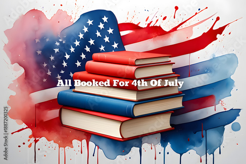 All booked for the fourth of july celebration with american flag background