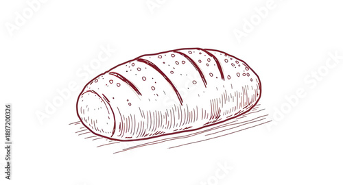 bread, loafbread, bakery, bakedgoods, food, wheat, grain, flour, toast, slice, baguette, fresh, crusty, kitchen, cooking, breakfast, snack, meal, nutrition, carb, outline, lineart, linear, stroke, ico