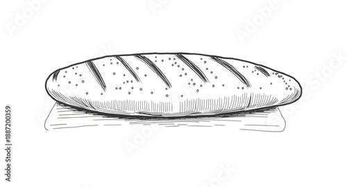 bread, loafbread, bakery, bakedgoods, food, wheat, grain, flour, toast, slice, baguette, fresh, crusty, kitchen, cooking, breakfast, snack, meal, nutrition, staple, outline, line, lineart, linear, str