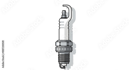 Spark plug illustration isolated on white background, vector car engine part