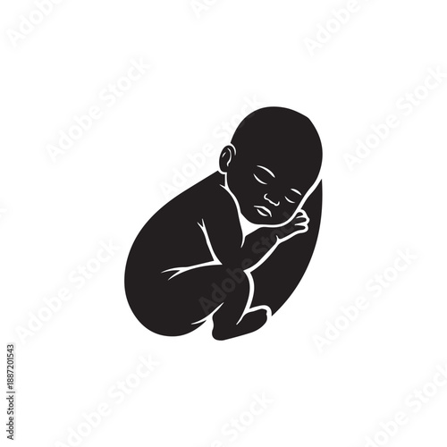 Vector illustration of a sleeping baby