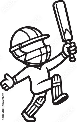 Batsman Winning Celebration Cricket Match