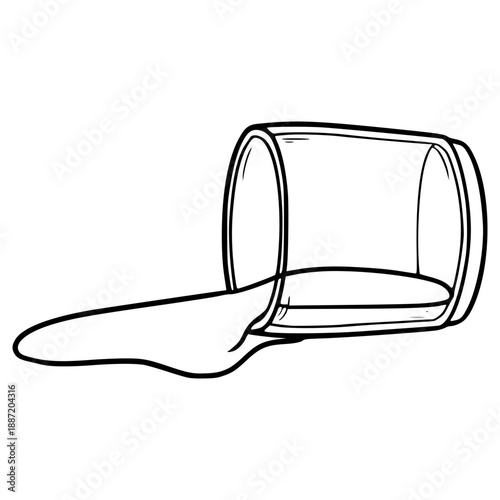 Canvas Print spilled glass illustration hand drawn outline vector