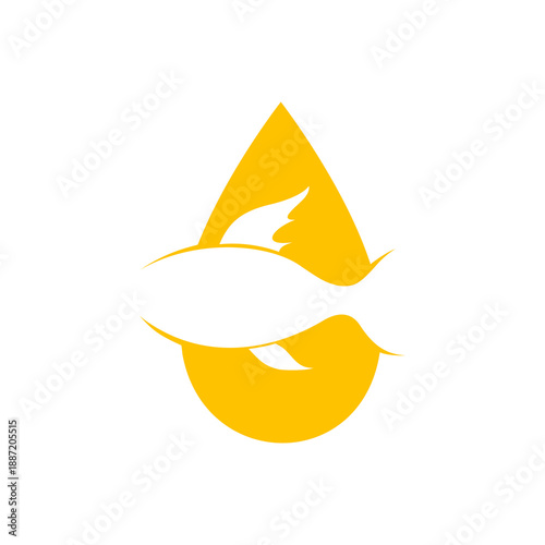 Fish oil logo isolated on white background