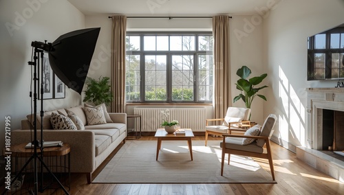 Cozy Living Room With Bright Natural Light and Simple Furniture in a Modern Interior Design Space