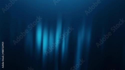 Abstract background with vertical streaks of soft blue light against a dark background