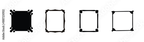 Four unique square frames Vector, illustration
