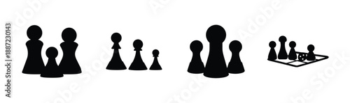 Chess pieces arrangement Vector, illustration